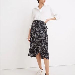 Madewell Ruffle-Wrap Midi Skirt